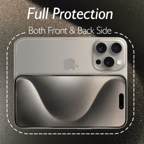 Front and Back Screen Protector for iPhone 15 Pro Max, Tempered Glass HD Clarity Compatible with 6.7 inch