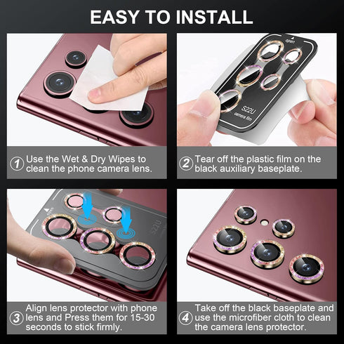 Camera Lens Protector for Samsung Galaxy S22 Ultra - Scratch-Proof, Drop-Proof Alloy Phone Screen Cover