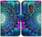 Moto G7 Power/Moto G7 Supra Case - Mandala Flower Space Leather Flip Wallet Cover with Card Slot
