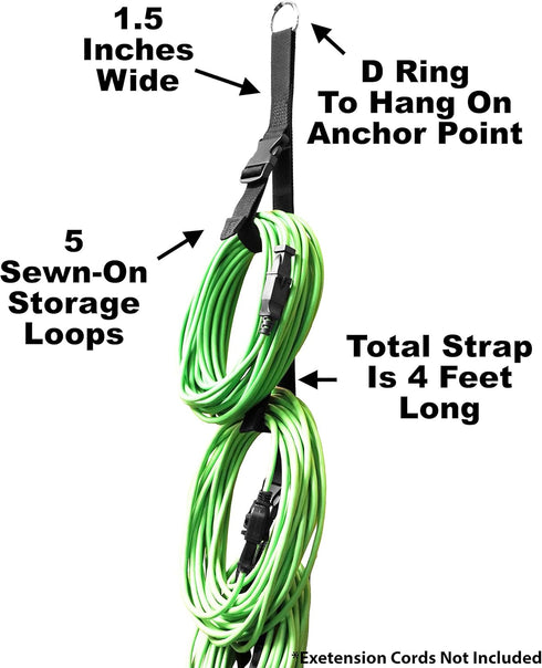 Tidy Tight Storage Loop Straps, Single Pack for Cords, Hoses, Christmas Lights, Unique Storage System (Red)