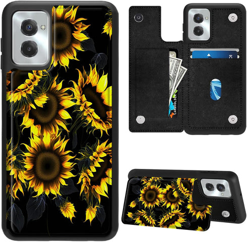 Moto G Power 5G 2024 Case Wallet Case with Card Slots & Kickstand PU Leather Cover Soft TPU Protective Phone Case for