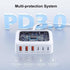 USB C Fast Charger, 100W GaN 6 Port Type USB C Charging Station Hub, Wall Charger for iPad iPhone 15 14 13 12