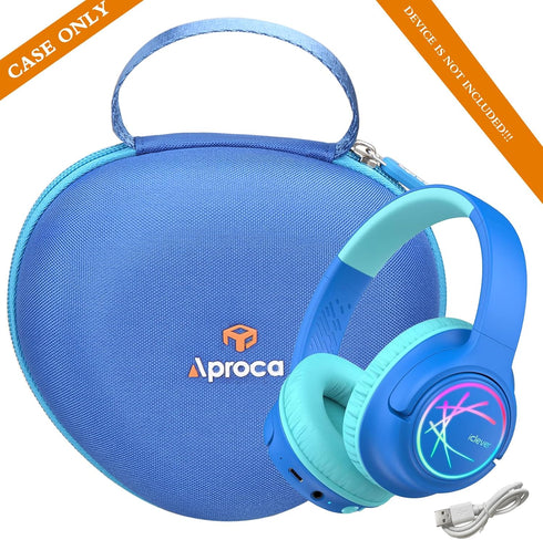 Aproca Blue Hard Storage Case for Clever Kids Bluetooth Headphones BTH18 and Accessories