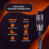 SatelliteSale Digital Toslink SPDIF Audio Optical Fiber Cable, Universal Wire, 15 feet, Nylon Black/Silver Cord