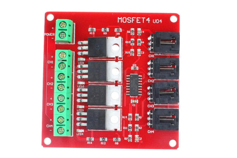 NOYITO 4-Channel MOSFET Switch Module, IRF540 Isolated Power Module (4-Channel, Red)