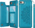 iCoverCase Wallet Case for iPhone SE (2nd), RFID Blocking PU Leather Kickstand Magnetic Shockproof Case