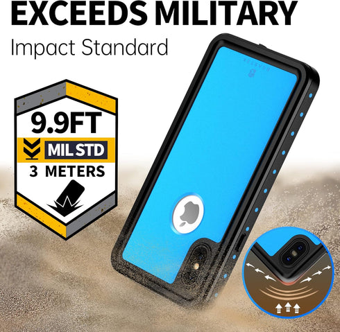 BEASTEK NRE Series Waterproof Case for iPhone Xs MAX, Shockproof IP68 Full Body Cover with Built-in Screen Protector