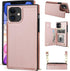 Bocasal Crossbody Wallet Case for iPhone 11, 6.1 inch, Rose Gold, PU Leather, Credit Card Holder, Shockproof,