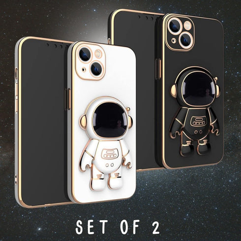 2 Pack Astronaut Phone Ring Holder Finger Kickstand - Cute Foldable ABS Space Phone Back Grip for All Phones and