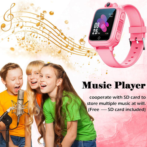 Kids Smart Watch for Girls Boys, 14 Puzzle Games, MP3 Music Video Player, Alarm Clock, Camera, Voice Video Recorder,