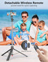 qirita 70" 1/4" Extendable Selfie Stick Tripod, Automatic Phone Tripod with Magnetic Remote & Screw, Lightweight Travel