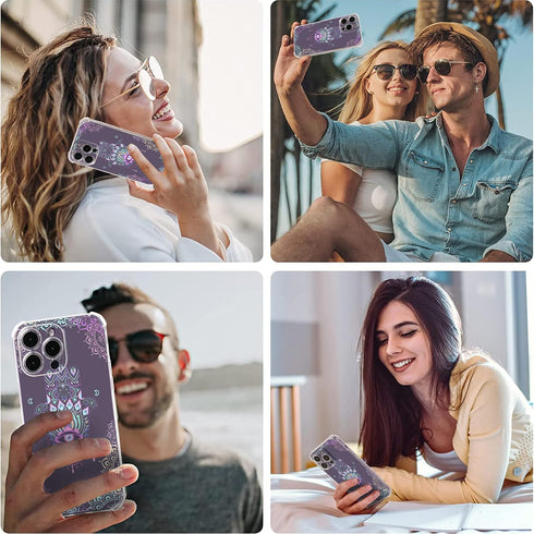 Roemary Eyes Case for iPhone 13 - Lucky Hand Design with Screen Protector, Soft TPU Protective Case