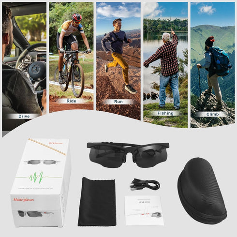 Smart Sport Sunglasses with Wireless Bluetooth 5.0, Unbeatable UV Protection, Perfect for Outdoor Adventures, Gaming,