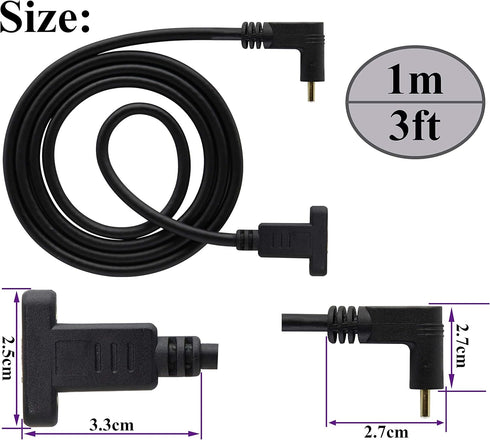 90 Degree USB 3.1 Type C Panel Mount Cable Gen 2 Up&Down Angle Type C 3.1 Female Panel Mount to Male Cable,Supports Charging,Data,Audio,Video Cable for Samsung Note10,MacBook Air(1M/3ft) by AAOTOKK