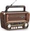Gelielim Portable Radio AM FM, Retro Bluetooth 5.3 Speaker, Shortwave Radio, Battery Powered Radio, Support TF