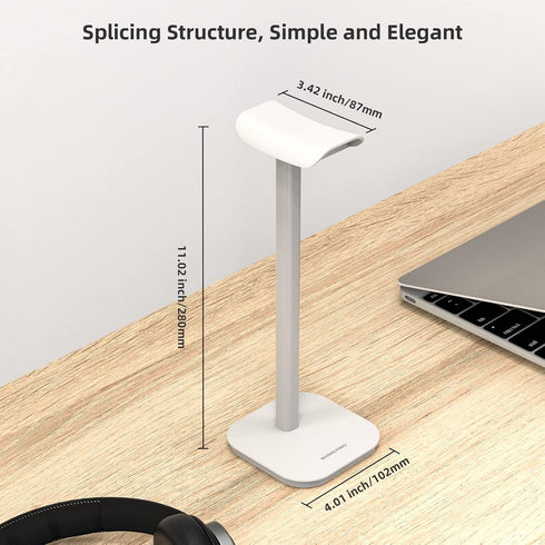 Heavy Base Headphone Stand for Gaming Headsets, Compatible with AirPods Max, Pro, Sony, Beats, Bose, Razer (White)