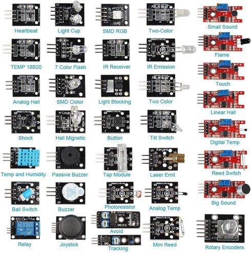HiLetgo 37 37 1 Sensor Assortment Kit for Arduino & Raspberry Pi - in Robot Project Starter Kit