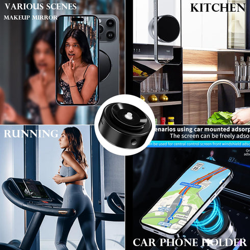 Suction Magnetic Phone Wireless Car Mount Charger - Strong Vacuum Suction for Car, Gym, Mirror, Shower Phone Holder