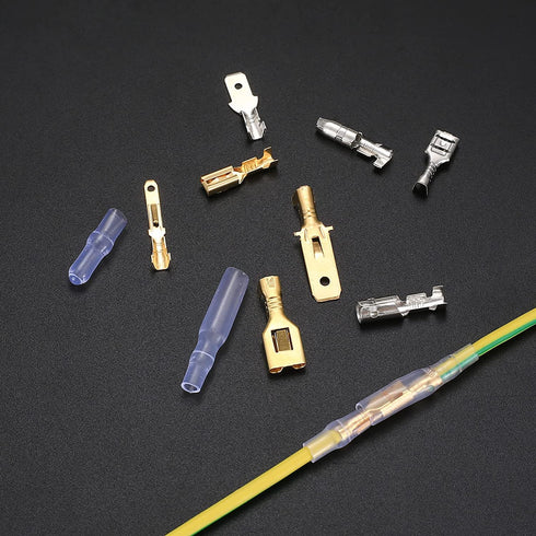 150 Pcs Quick Splice Male and Female Wire Spade Connectors, Wire Crimp Terminal Block Assortment