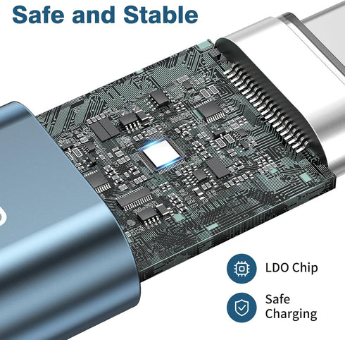 Male USB-C to Female Lightning Charger Adapter, 2-in-1 100W PD Charging + Data Sync for iPhone 15 Pro Max