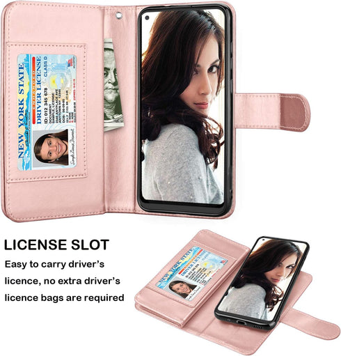 Njjex Galaxy A11 Case for Samsung Galaxy A11 - Wallet Case with 9 Card Slots, PU Leather, Detachable Kickstand