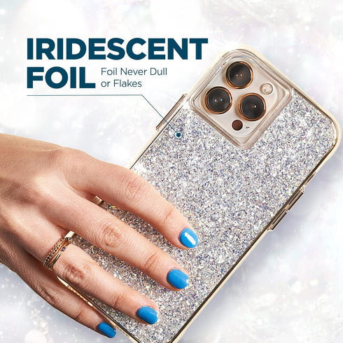 Case-Mate Twinkle Stardust iPhone 13 Case for Women - Luxury Glitter, 10ft Drop Protection, Wireless Charging, Shock