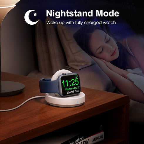 Charging Stand for Apple Watch - Magnetic Wireless Portable Watch Charger Stand with Charging Cord & Adapter Compatible