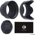 77mm Set of 2 Camera Lens Hoods and 1 Lens Cap, Rubber (Collapsible) + Tulip Flower for Enhanced Photography