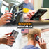 Scooch Wingman Case for iPhone 15 Plus with Stand, Military Grade Drop Protection, Pop-Out Kickstand - Tuxedo Clear