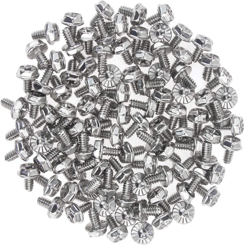Toothed Hex 6/32 Screw 6# -32 Computer PC Case Mounting Screws, 100 PCS for Hard Drive and Motherboard