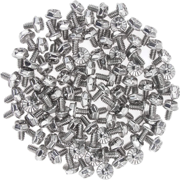 Toothed Hex 6/32 Screw 6# -32 Computer PC Case Mounting Screws, 100 PCS for Hard Drive and Motherboard