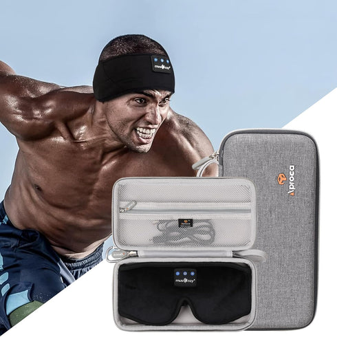 Aproca Hard Travel Storage Case for MUSICOZY Sleep Headphones, Headband Sleeping Headphones, Sleep Eye Mask