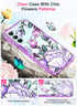 LeYi for Samsung Galaxy A15-5G Phone Case: with Glass Screen Protector, Dual Layer Exquisite Cute Flower Floral Pattern Full Body Protective Rugged Shockproof A 15 5G Case Cover for Women Girl, Purple