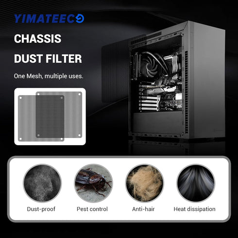 120mm Fan Dust Filter PC, 10Pack PVC Computer Dust Filter Mesh with Screws for Cooler Fan (PVC, 120 * 120mm, 10pcs,