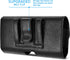 Leather Dual Phone Holster with Belt Loop for 2 Phones, Horizontal Two Phone Belt Holder for Men, Black for