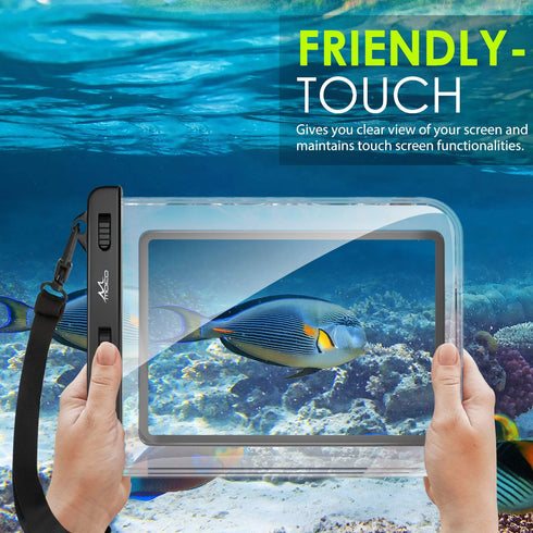 MoKo Waterproof Tablet Case, Tablet Pouch Dry Bag Compatible with iPad 10th, iPad 9/9.7/10.2, iPad Mini 6/5/4/3, iPad Air 5/4, Air 3 10.5, iPad Pro 11 2022, Galaxy Tab S6/S7, Tab A 9.7, up to 12"
