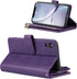 Jaorty Wallet Case for iPhone XR, 9 Card Slots, Wrist Strap, Zipper Cash Pocket, Magnetic Leather Cover, Purple