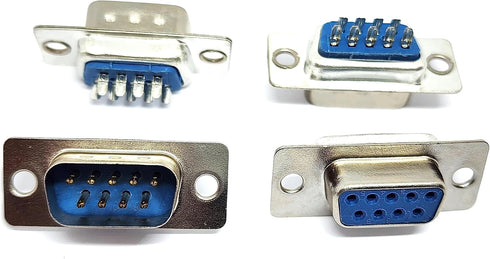 Pc Accessories 10 Pairs DB9 Male and Female D-Sub Solder Type Connector, 20-Pack (10 Male + 10 Female)