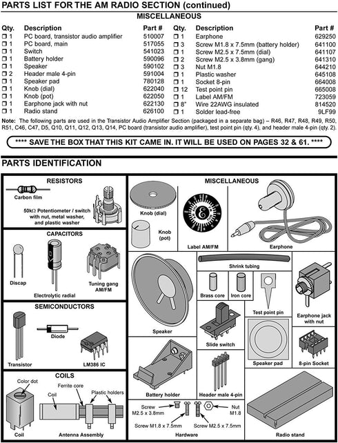 Elenco AM/FM Radio Kit |Switch Between ICs & Transistors | Solder | Great STEM Project | Superheterodyne Designed to AM
