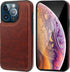 ONETOP Compatible with iPhone 13 Pro Max Wallet Case, PU Leather Kickstand with Card Holder, Shockproof Cover (Brown)