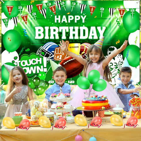Football Birthday Party Decorations, Super Game Backdrop Banner for Football Bowl Theme Party Supplies