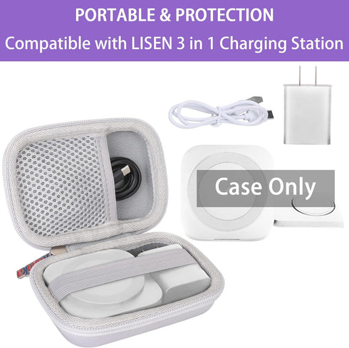 khanka Hard Travel Case Replacement for LISEN 3 in 1 Charging Station, Travel Wireless Charging Station for Multiple