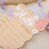 TERJIO Butterfly Daisy Hello World Board - Little Butterfly Birth Announcement Sign,Wooden Hello World Card