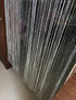 1x2 M Door String Curtain, Rare Flat Thread Fringe Window Panel (Black & Grey) - Cute Strip Tassel for Room Divider