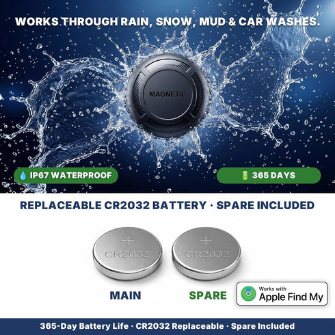 JPBEIDUOYIN IP67, 365 GPS Tracker for Vehicles - Magnetic Mini Car GPS Tracker, No Subscription, Works with Apple Find