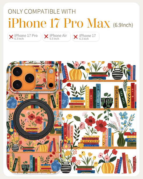 Loheckle 17 17 for iPhone Pro Max Case with Stand- Compatible with MagSafe Women Girls Cute Clear Aesthetic Unique