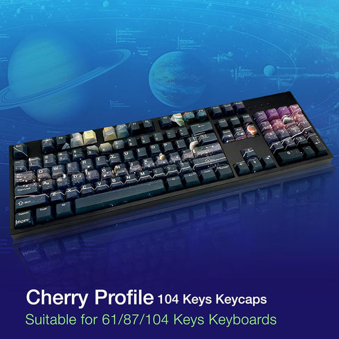 GUNMJO PBT Dye-Sublimation Astronaut Keycaps for Mechanical Keyboard, OEM Profile 61/87/104 Keys with Cherry Gateron MX