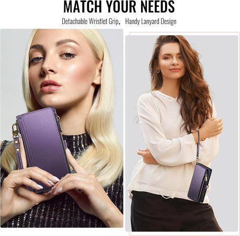 Defencase S26 S26 5G 6.3", for Galaxy Case Wallet with RFID Blocking Card Holder for Women, Elegant PU Leather Magnetic