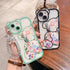 Case for iPhone 11 Pro Max with Cute Flowers Bear Pattern, Clear Case and Lovely Strap Bracelet Chain for Girls Women