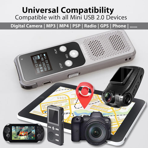 USB C to Mini USB Adapter, Type C Female to Mini USB 2.0 Male Connector for GoPro Hero 3+, MP3 Players, 2-Pack Black